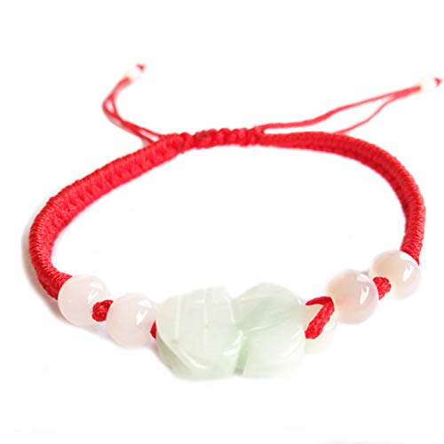 MANRUO The Best Feng Shui Red String Bracelet with Color Jade Pi Xiu/Pi Yao Bead Lucky Wealthy Amulet Brecelet Jewelry