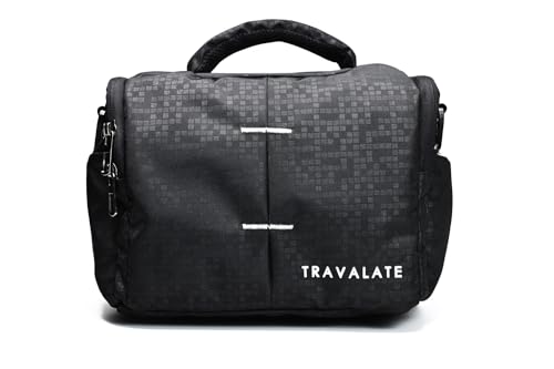 Image of TRAVALATE Polyester Black Classic Dslr Camera Shoulder Bag Case With Adjustable Shoulder Strap, Compatible For Nikon, Canon, Sony Mirrorless Cameras | Waterproof | Breathable Mesh | Anti-Shock