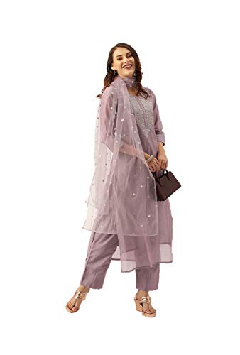 kurta set for womens with dupatta indian party wear kurti tops with palazzo trouser pants set