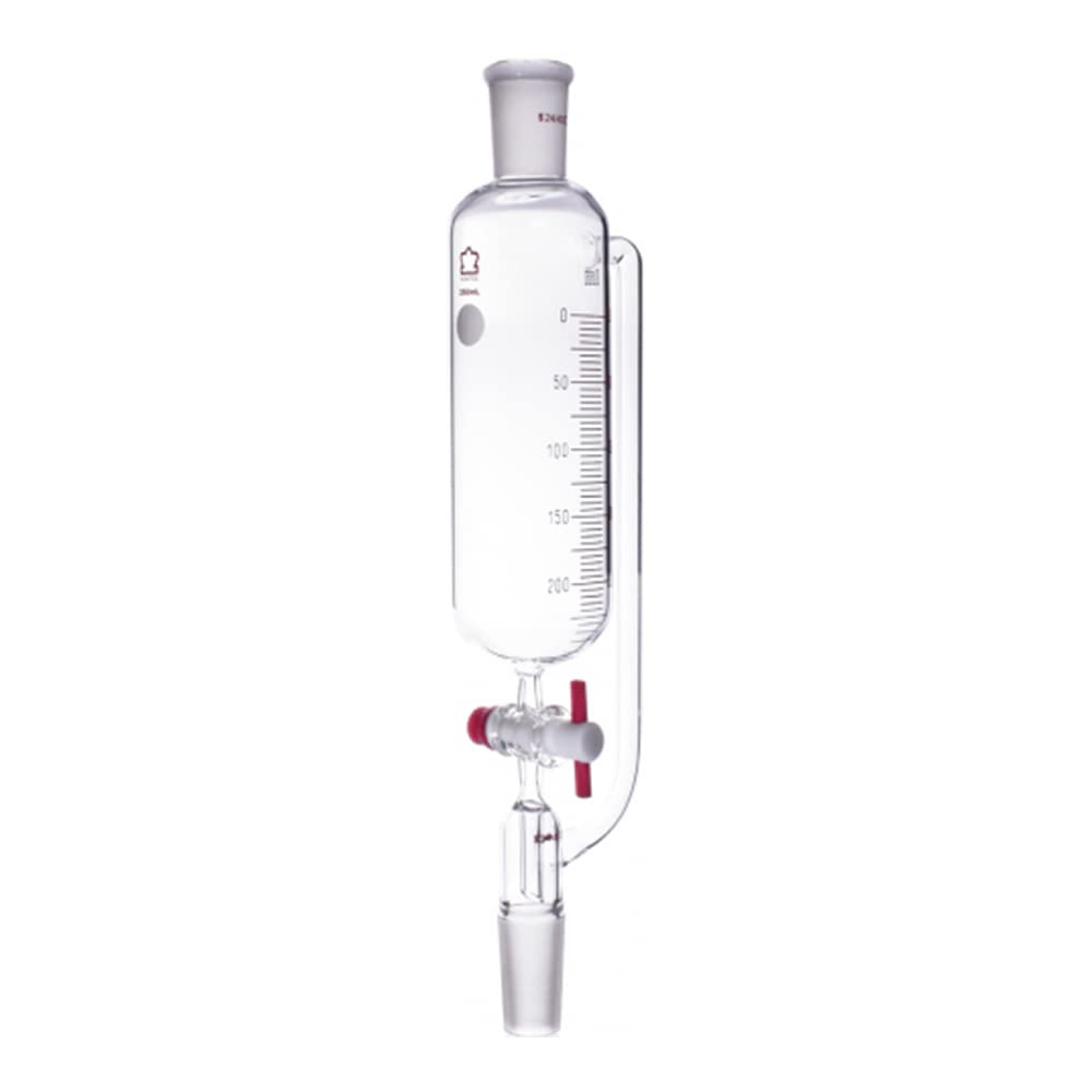 Kimble Glass 634530-0250 Graduated Addition Funnel with Pressure Equalizing Line, Standard Taper, No Stopper, 250 mL Capacity