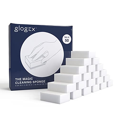 Melamine Sponge 50 Pack in Bulk Extra Durable, Magic Cleaning Sponges, Melamine Foam Eraser, Household Eraser for All Surfaces, Kitchen, Bathroom, Furniture, Leather, Floor and Walls
