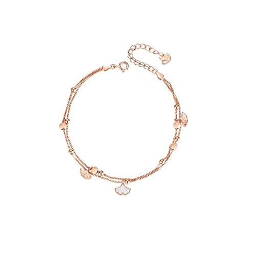 Evitez les bijoux banals avec cette cheville femme argent ginkgo biloba au design de niche