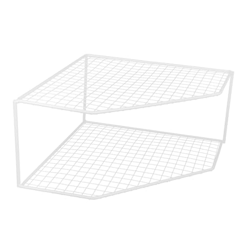 SAFIGLE Organizador de Encimera de Cocina de Doble Capa Estante Esquina Resistente para Ollas y Sartenes Soporte Apilable para Almacenamiento Hogar y Apartamento Blanco de Altura