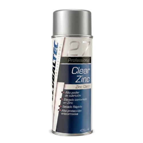GLOBALTEC PROFESSIONAL Spray Zinc Anticorrosivo 400ml – Galvanizado en Frío con 98-99% Zinc – Protección Catódica para Soldaduras, Estructuras y Metales – Acabado Zinc Claro Brillante
