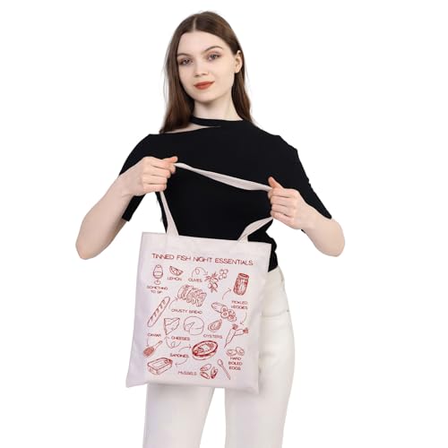 WSNANG Tinned Fish Sardines Tote Bag Tomato Girl Italy Shoulder Bag Date Night Gift Sardine Lover Gift for Foodie4