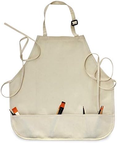 Isomars Painter’s Apron – Grey Canvas Art Apron for Artists, Painters, Students & Crafters - Size: Regular - 23.5" x 24.5"