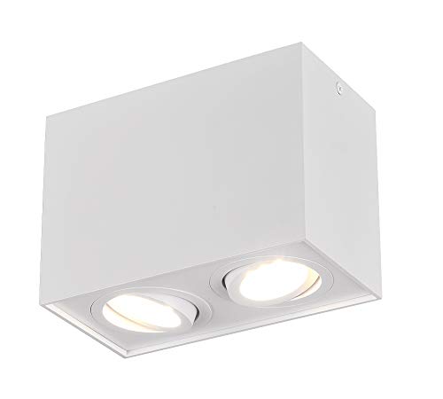 Plafonnier Biscuit Trio Leuchten 2 spots GU10 en métal blanc mat moderne 613000231