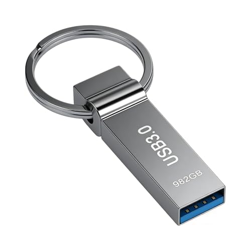 Pendrive 982GB USB 3.0 Alta Velocidad, Resistente IP54 Antigolpe Impermeable, Metallo Resistente, hasta 950MB/s, Memoria Externa Portátil para Trabajo Viaje Backup