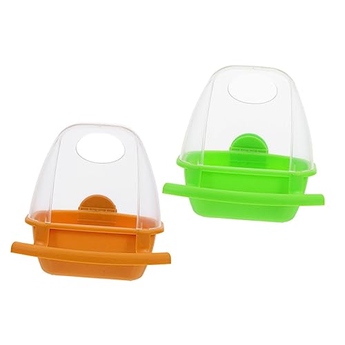 VANZACK 2pcs Plastic Bird Food Containers Easy to Use Bird Feeders for Cockatiels Parakeets and Parrots Durable Design with Wide Opening for Convenient Feeding