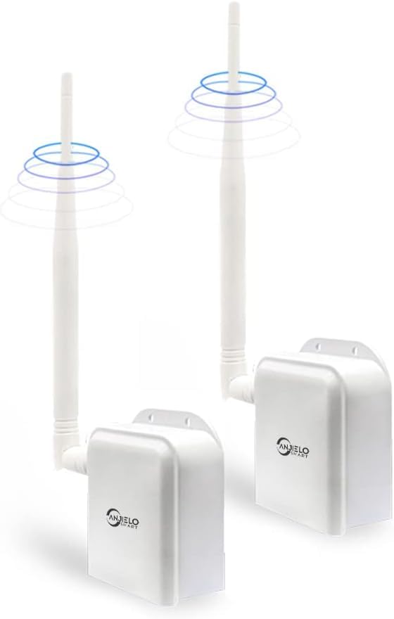 Wireless Bridge Point to Point 2600 feet Long Range Wi-Fi Bridge Wireless Access with High-Gain Antenna, 2.4G WiFi Bridge Repeater Supports 2600 feet Outdoor Transmission Distance
