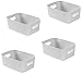 Bgfuni 4er Set Aufbewahrungsbox, Organizer mit Griffen, Klein Aufbewahrungsbox aus Kunststoff für Haushalt und Hobby, Praktischer Aufbewahrungskorb Aufbewahrungskiste für das Bad, 19x13.5x7.5cm (Grau)