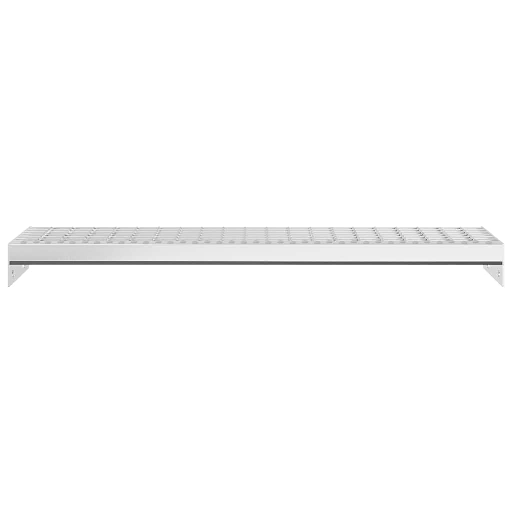 Mangloder - Scalino a griglia in acciaio zincato, 80 x 24 x 7 cm, antiscivolo, con bordi antiscivolo, per interni ed esterni, protezione e sicurezza su scale in legno, corridoio, appartamento