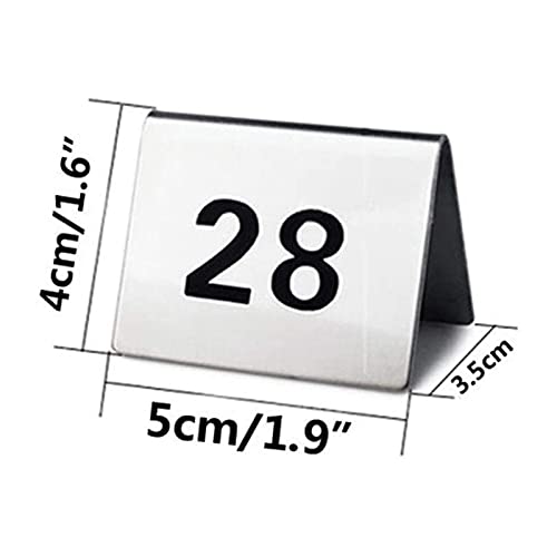 Placa para mesas de restaurante y eventos numerada en acero inoxidable de larga duración 2