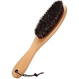 Spazzola per vestiti Spazzola per indumenti Levapelucchi con morbido crine di cavallo e manico in legno per cappotti da uomo, abiti, scarpe, giacche, mobili, tappetino per auto e di animali dome