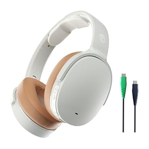 Skullcandy Hesh ANC Over-Ear Noise Cancelling Wireless Headphones, 22 Hr Battery, Microphone, Works with iPhone Android and Bluetooth Devices – Mod White