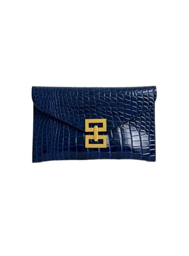 Verdusa Womens Clutch Evening Bags Trendy Envelope Handbags Metallic Purses Blue a One Size