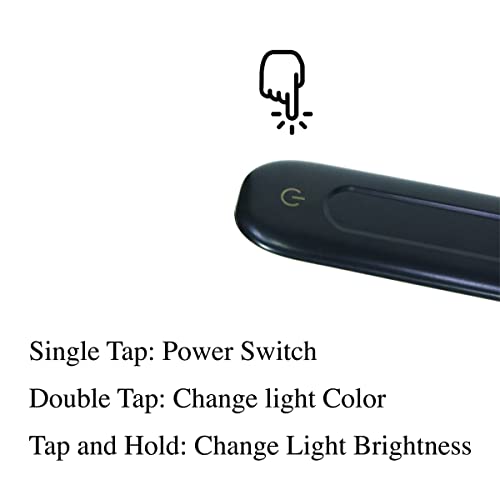 Syrinx 2 In 1 Led Floor, Desk Lamp, 5 Brightness Levels & 5 Colors Temperatures, Dimmable, Adjustable Gooseneck Pole Lamp For Living Room Office Bedroom - Black #TOP3