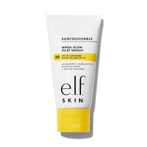 e.l.f. SKIN Suntouchable Whoa Glow SPF 30, Sunscreen & Makeup Primer For A Glowy Finish, Made With Hyaluronic Acid, Vegan & Cruelty-Free, Packaging May Vary, Sunlight