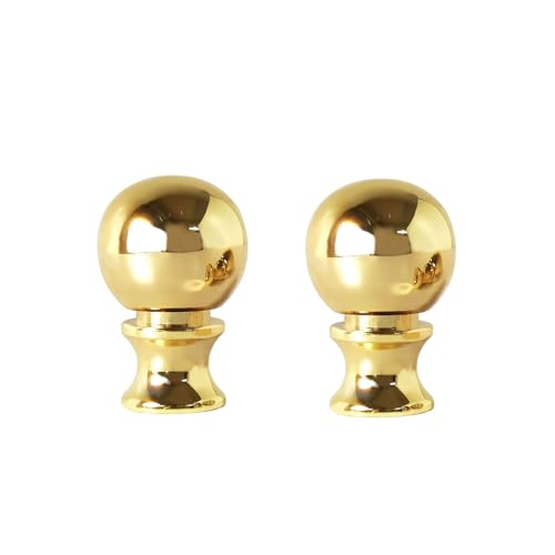Image of GY & CK Ball Lamp Finials Lampshade finial Tops for Lamp Shade Harp Lamp Finial Knob Lamp Parts and Lighting Accessories Shade Finials Brass 2 Pack
