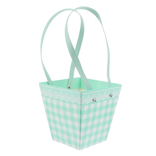 Tofficu 5 Stück Blumenstrauß Haltertaschen mit Kariertem...