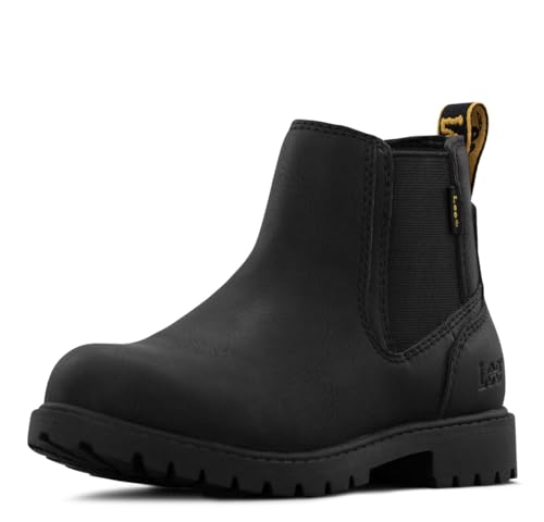 Lee Kids' Kinsley Classic Chelsea Fashion Boot, Black Mono, 6.5 M
