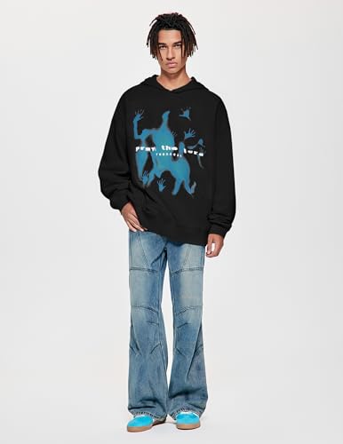 Vamtac Mens Oversized Graphic Y2k Hoodies Vintage Fashion Streetwear Casual Hooded Sweatshirt Unisex Pullover Tops