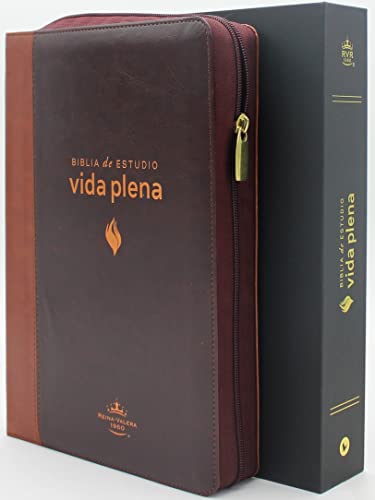 Biblia de Estudio Vida Plena Reina Valera 1960 Con Indice y Cierre- Color Cafe C...