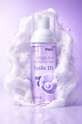 Image of Cipla Saslic DS Foaming Face Wash | 2% Salicylic Acid | Acne Prevention | Pore Unclogging Formula for Clear Skin By Multifly | 60ml