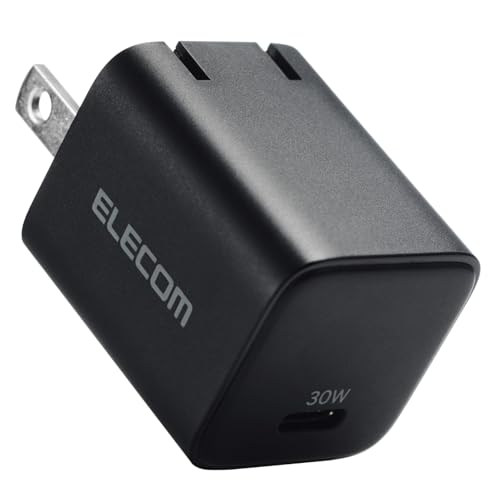 エレコム 充電器 Type-C 30W 小型 USB PD対応 GaN II 折りたたみ式プラグ PPS ブラック EC-AC10230BK