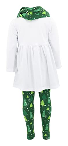 Image of Unique Baby Girls Kids Toddler 3pc Outfit Set Long Sleeve Lightweight Tunic Top Leggings and Scarf