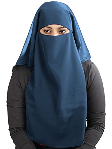 3 Layers Saudi Niqab In Breathable Georgette, Wholesale Price, 1pc Face Veil NQ-0032