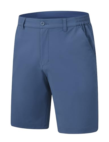 Image of TBMPOY Men's Golf Shorts Lightweight 5 Pockets Casual Dress Stretch Elastic Waist Quick Dry Flat Front Travel Shorts