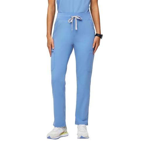 Image of FIGS YOLA High Waisted Skinny Scrub Pants for Women - 11 Pockets, 4-Way Stretch, Yoga Waistband