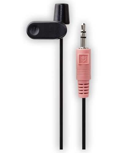 Hama Clip on Mikrofon mit langem Kabel (kompaktes Ansteckmikrofon, Kabellänge 2m, für Computer/Laptop/Smartphone/Tablet, 3,5mm Klinke) Mini Microphone schwarz
