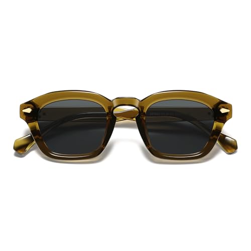 Image of Appassal Small Retro Square Sunglasses for Women Mens Rectangle Sunnies AP3680