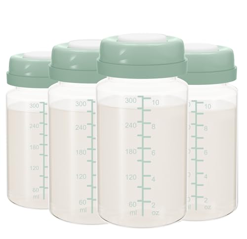Image of TOVVILD 10oz Breast Milk Storage Bottle for Momcozy 22oz Breast Milk Cooler, Collection Bottle Container for Fridge, Pumping Bottles Compatible with Spectra Wide Neck Flange, 4PCS