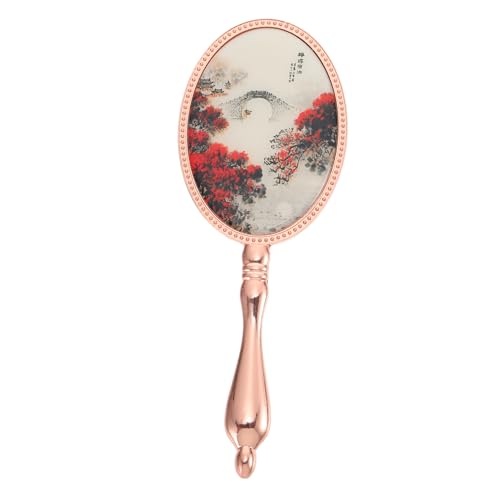 CALLARON Retro Handheld Makeup Mirror Portable Compact Design for Travel Lightweight High Definition Reflection Present for Women of All Ages