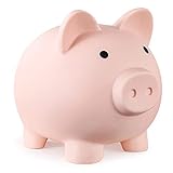 Piggy Bank, Unbreakable Plastic Money Bank, Coin Bank for Girls and Boys, Medium Size Piggy Banks, Practical Gifts for Birthday, Christmas, Baby Shower (Flesh-Colour)