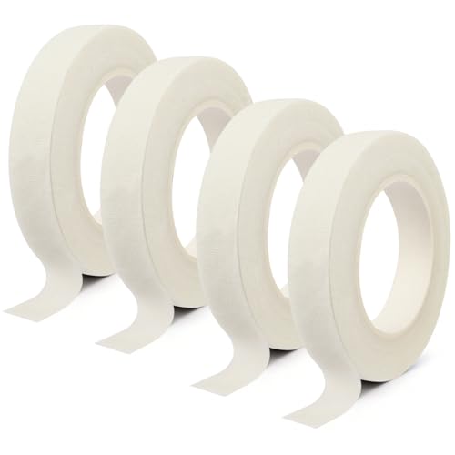 4Pcs Floral Tape White Flower Tape for Wedding Bouquet Craft Stem Wrapping