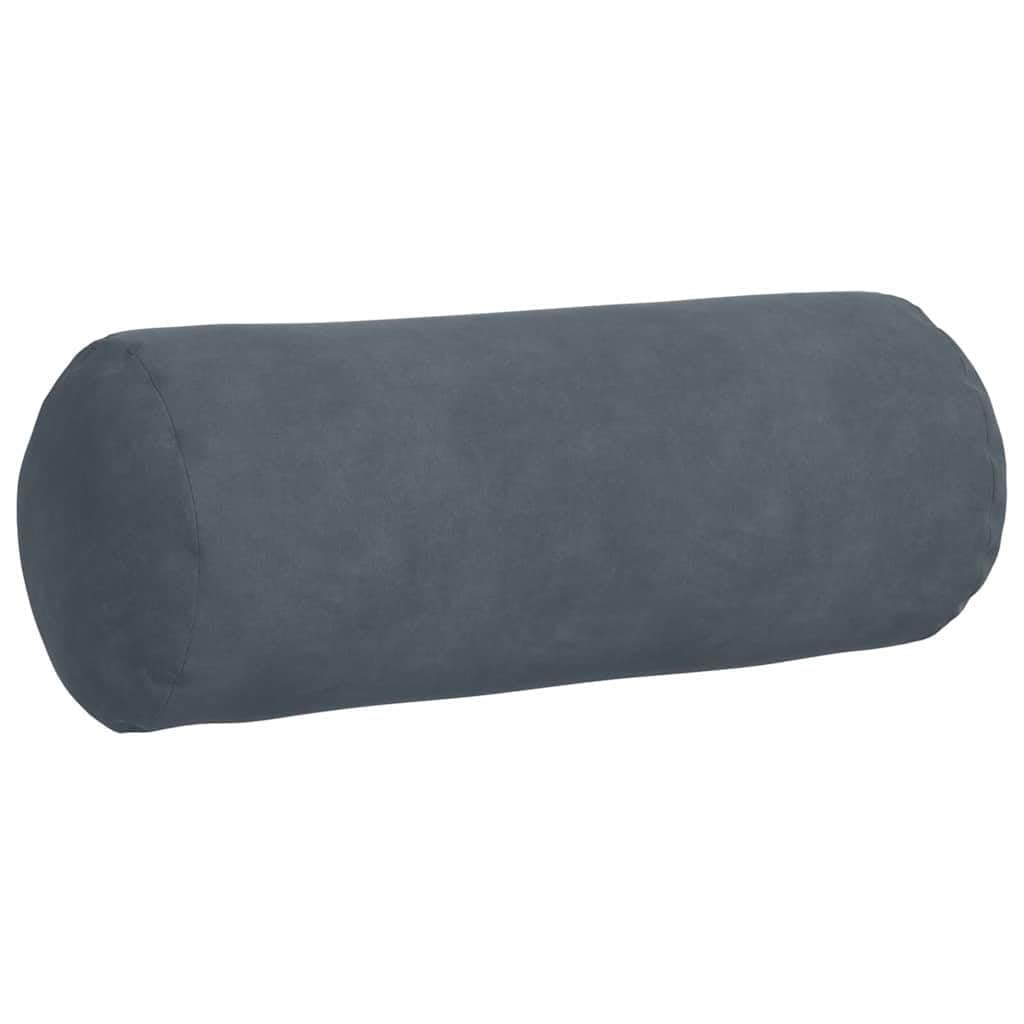 Lot de 2 coussins traversins - Gris foncé - Diamètre : 15 x 40 cm - En velours côtelé - Rembourrés - Avec rembourrage en polyester - Antidérapant et lavable - Ergonomiques - Pour chaise