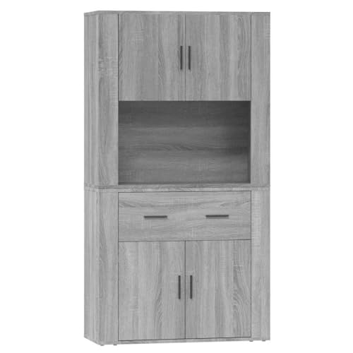 Cómoda para salón y pasillo en gris Sonoma con amplio espacio de almacenaje moderno 2