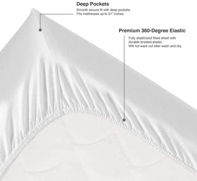 Miniatura 3 de Juego de sábanas de algodón egipcio  Juego de sábanas tamaño King  Juego de sábanas de 4 piezas  Juego de sábanas  Resistente a las arrugas y a la