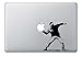 Price comparison product image MacBook 13, 15, 17 inch Decal Stickers Sticker Black Banksy Flowers Art for Apple Laptop