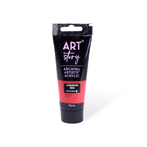 Image of Itsy Bitsy Art Story Artists Acrylic Colour Crimson Red 75ml Tube | Rich Pigment, Smooth Finish, Quick Drying Paint for Canvas, Paper, Craft & DIY Projects