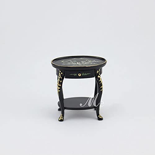 Meuble miniature 1/12 de salon, table noire fait main haute qualité