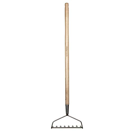 Kent & Stowe Kinder-Gartenrechen – leichte Garten-Harke für Kinder aus Edelstahl, kleines Gartengerät mit Stiel aus Eschenholz, Länge: 84 cm