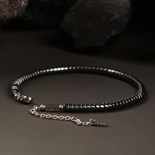 Pulsera de cadena de hematita ajustable para hombre miniatura 3
