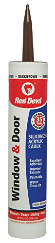 Red Devil 084640 Window & Door (Dark Brown), 10.1 oz Siliconized Acrylic Caulk