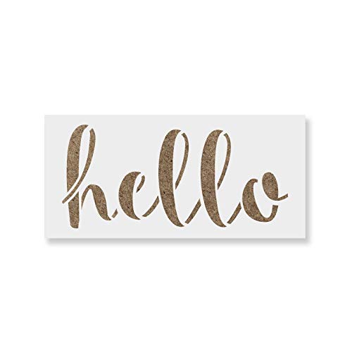 Hello Stencil - Wood Sign Stencil, Sign Stencils, Hello Stencils, Hello Sign Stencils, Hello Text Stencil