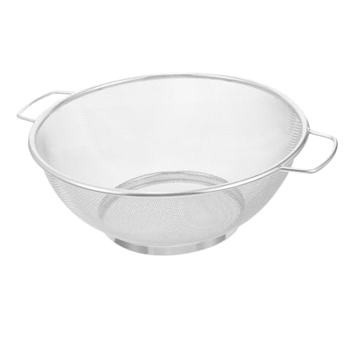SOLUSTRE Edelstahl-sieb Mit Zwei Griffen Ölfilter Und Abtropfkorb Feinmaschiger Edelstahl-gemüsewaschkorb Für Zuhause Und Restaurant